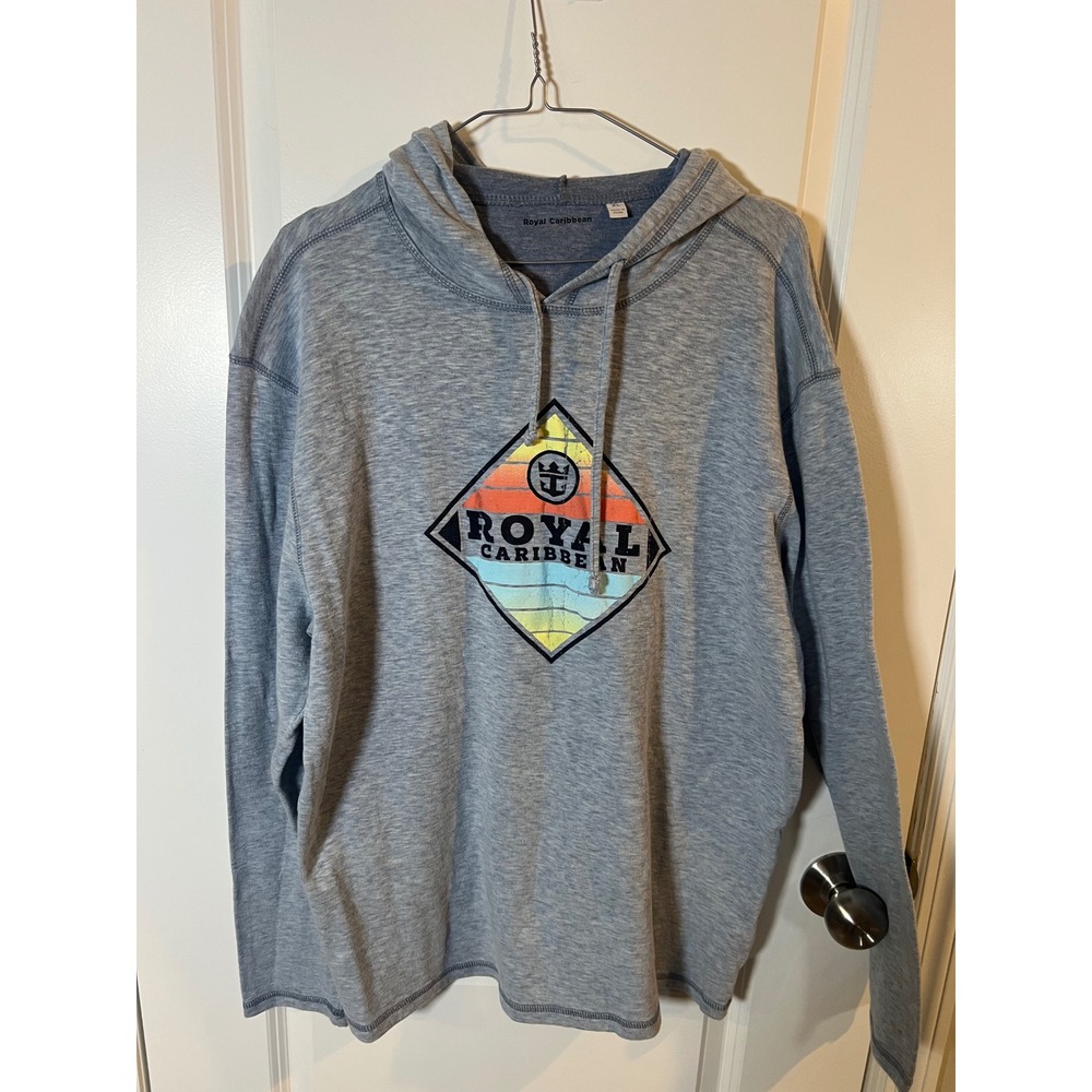 Royal Caribbean Mens Hoodie Graphic Sunset Print‎ Blue XL
